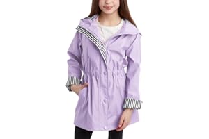 URBAN REPUBLIC Girls Rain Jacket - Slicker Shell Wind & Water Resistant Lightweight Rain Coats for Girls with Pockets (7-16)
