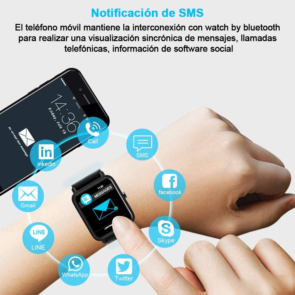 Macrourt Smartwatch Inteligente,IP68 Impermeable Reloj Deportivo ...