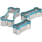 Simply Unleashed 3 Piece Dog Bone Cookie Cutter Set with PVC Coating for Homemade Dog Treats, Biscuits, Fondant, Pastries, Sandwich Shapes, Kids Crafts