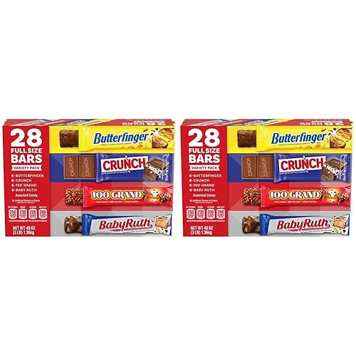 Butterfinger, CRUNCH, Baby Ruth and 100 Grand, Bulk 56 Pack, Assorted