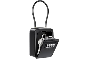 LOFICOPER Key Safe Lock Box, Outside Key Storage Lock, with 4 Digit Combination, Removable Chain, for Home, Office, School