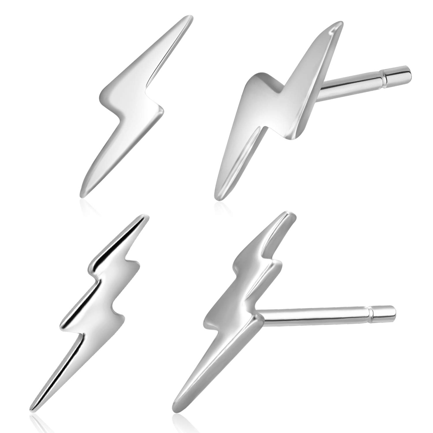 18K Gold Vermeil Tiny Gold Lightning Bolt Stud Earrings Jewelry