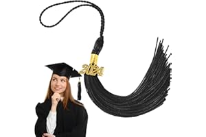 2024 Graduation Tassels,9" Long Black Charm For Grad Caps Decorations Class Of 2024 Tassel Ceremonies Accessories For Preschool Kindergarten High School College Bachelor Gown Master Doctoral Graduates