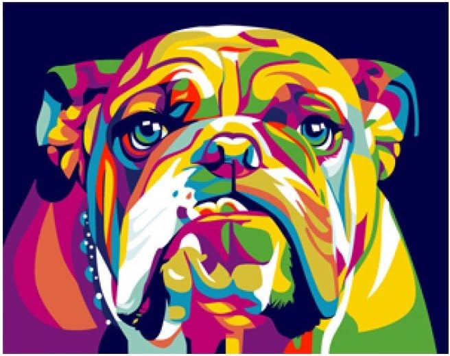 Paint by Numbers KIT English Bulldog Size: 16.5 x 13 cm