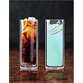 Sun's Tea Tropical Delight - Strong Double Wall Insulated Highball Tall Tom Collins Drinking Glasses for Bourbon or Whiskey or Rum Cocktail, Martini, Champagne, Beer, Mojito, Jiuce - Set of 2 (14 oz)
