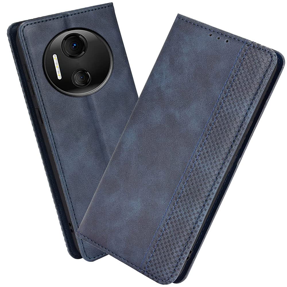 XINNI Protective Phone Case for Doogee X97 Pro, PU/TPU Vintage Flip Leather Shockproof Cover Magnetic Book Style Wallet, Blue — image 1