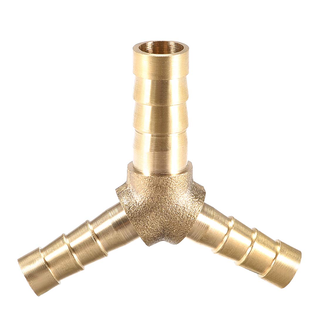 sourcing map Tee Brass Barb Fitting Reducer Y Shape 3 Way Fit Hose ID 8x6x6mm