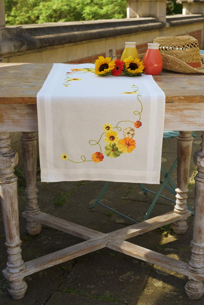Vervaco Embroidery Kit: Runner: Sunflowers