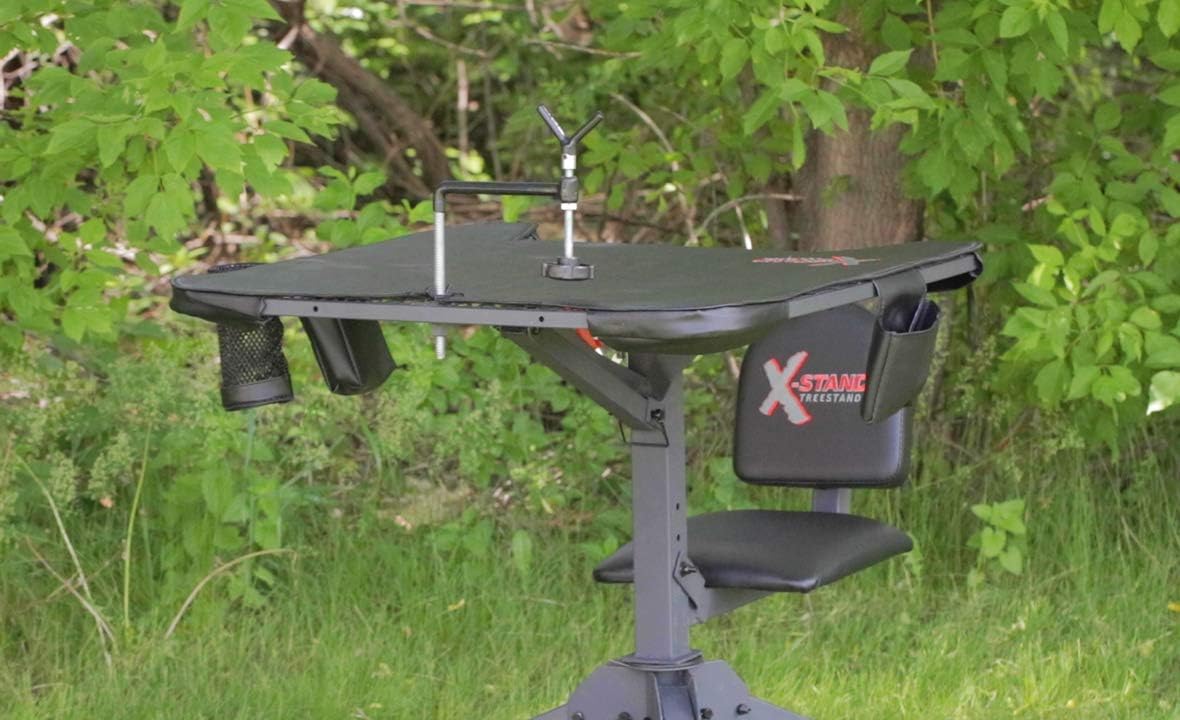 X-Stand Treestands The X-Ecutor 360 Shooting Bench X-Ecutor 360 Shooting Hunting Bench with Backrest & 360 Degree Swivel Seat, Black : Sports & Outdoors