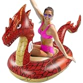Monsoon [Dragon] Inflatable Pool Floats for Adults Large Ride-On Swimming Pool Float Floatie with Handles