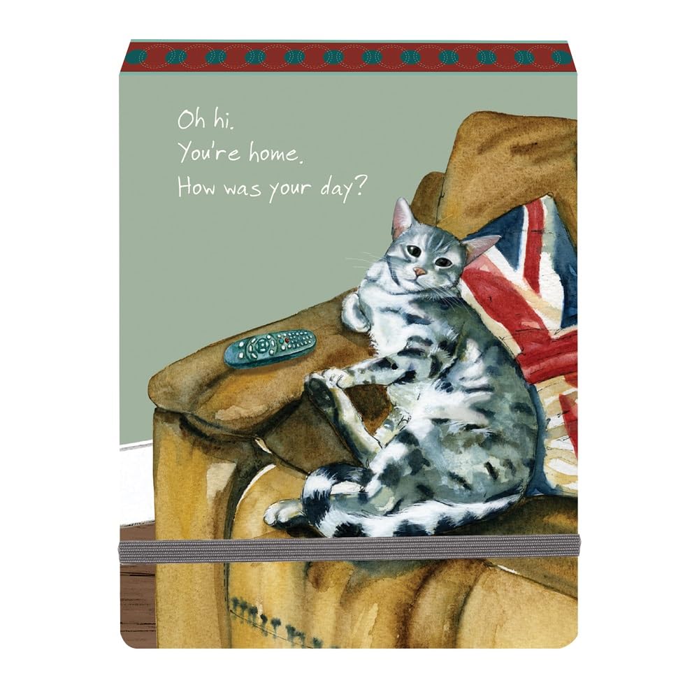 Little Dog Laughed Oh Hi You're Home Lazy Cat Notebook Flip Top Notepad LDSB16