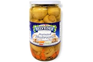 Belveder Marinated Mushrooms with Carrot and Onion 24 oz 680g, Vegan, Non-GMO, Gluten-Free Pack of 1