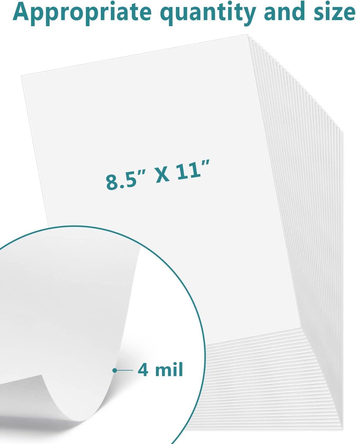 Gwybkq Premium Printable Vinyl Sticker Paper for Inkjet Printer,80 Sheets Matte White Waterproof Decal Paper, 8.5x11 inches,Dries Quickly and Holds Ink Beautifully