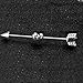 Industrial barbell earrings superman arrow spring arrows heart body piercing jewelry PCCP (Steel color)