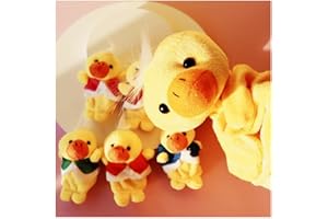 SHAOANGDUOMI 5 Little Ducks Finger Puppets for Kids, 6 Pack Plush Finger Puppets Toy, Storytelling Theater Role Play, Bedtime Story for Toddlers