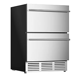 EUHOMY 24 Inch Under Counter Double Drawer