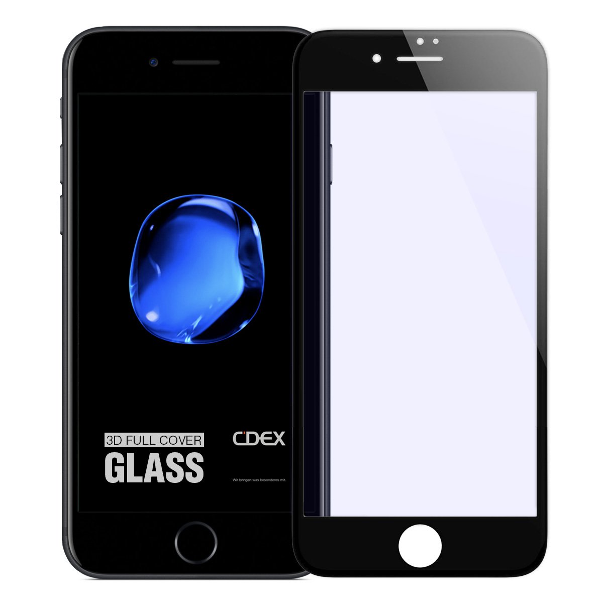 doupi FullCover Tempered Glass for iPhone 7 Plus (5.5 inch) - Premium 9H HD Anti Scratch [3D Touch Supported] Screen Protector, black