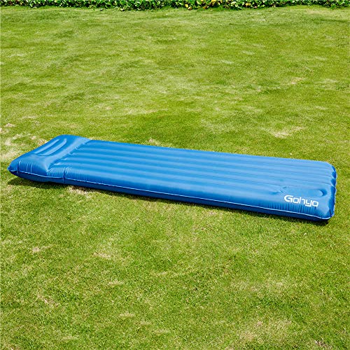 Gohyo Camping Sleeping Pad, Ultralight Large Camping Mat with Pillow for Backpacking, Traveling and Hiking Outdoor Air Mattress - Light, Compact & Inflatable Camp Sleep Pad