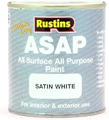 Rustins ASAP Paint White 500 ml - Quick-Drying, Low Odor, Indoor Use