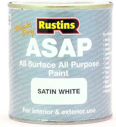 Rustins ASAP Paint White 500 ml - Quick-Drying, Low Odor, Indoor Use