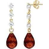 Galaxy Gold GG 14k Solid Gold Earring with Diamonds and Garnets