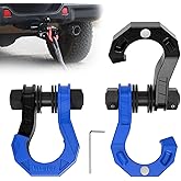 AMBULL 3/4" D Ring Separate Shackles, 52,910lbs Break Strength Easy Open Towing Winch Shackles, Heavy Duty Shackles with 7/8" Screw Pin for Tow Strap Winch Off Road Vehicle Recovery (BlackBlue)