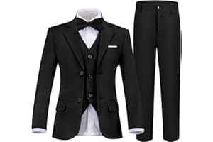 TIVIFOX Boys Suit Toddler Tuxedo Kids Suits for Boys Dress Clothes Vest and Pants Set with Tie