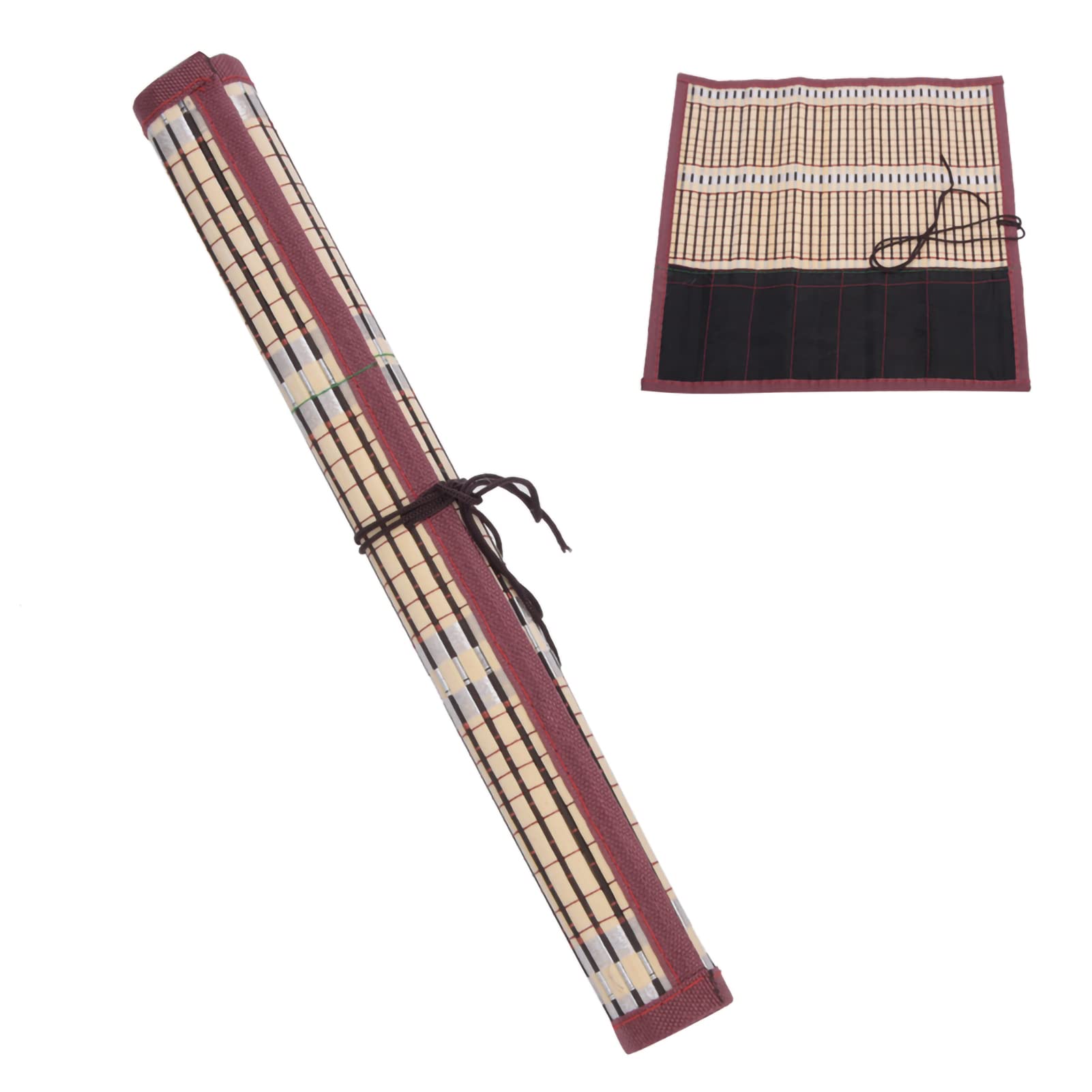 Fdit Painting Brush Bamboo Rolling Bag Bamboo Calligraphy Brush Paintbrush Holder Rollup Protector for Paintbrushes Storage