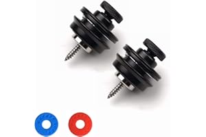 Miwayer Guitar Strap Locks Round Head Heavy Duty Metal Security Straplock, 2 Strap Button & 2 Rubber Block for Electric Acoustic Guitar, Ukulele