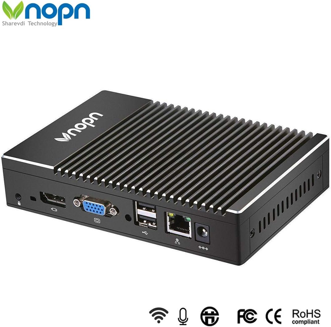 Mini PC Fanless Industrial Office Personal Small Desktop Computer Aluminum Case, AMD A6-1450 Quad Core, HD-MI and VGA Ports WiFi 1000Mbps LAN, Extended RAM & SSD, Support Linux Windows 7/8/10, 2G/64G