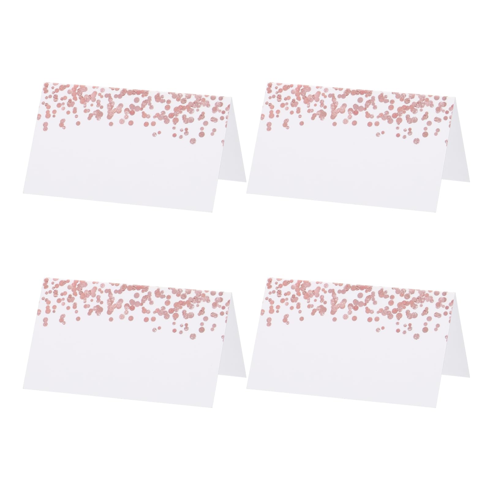 PATIKIL 25 Pack Reserved Table Signs, Seating Name Cards Rose Deco Tables Tent Blank Card for Wedding Restaurant Party Event Foodservice Banquets, White