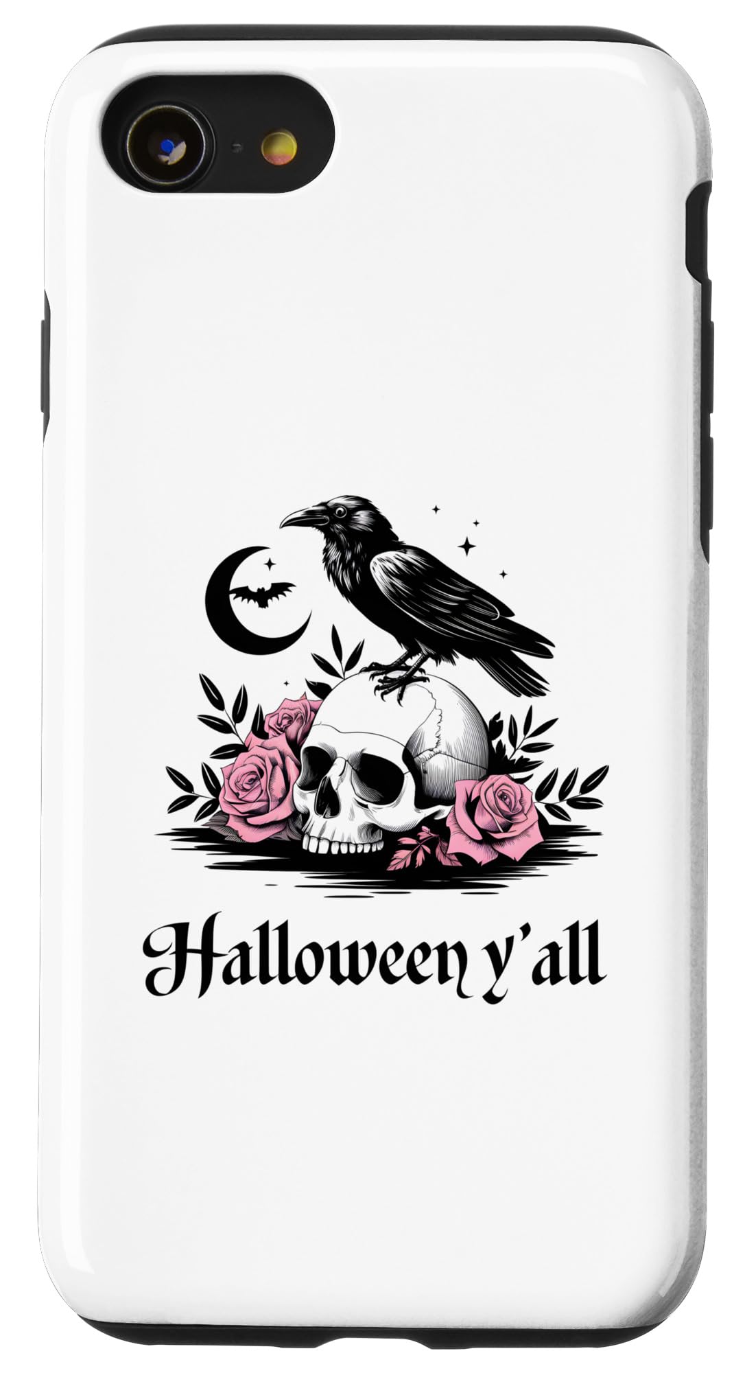 iPhone SE (2020) / 7 / 8 Halloween Y'all Skull Crow Rose Gothic Case