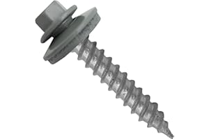 JAKE SALES Metal Roofing Screw: (250) 12 x 1-1/2" Light Gray Hex Sheet Metal Roof Screw. Sharp Point Metal to Wood siding Screws. 5/8" EPDM Washer.