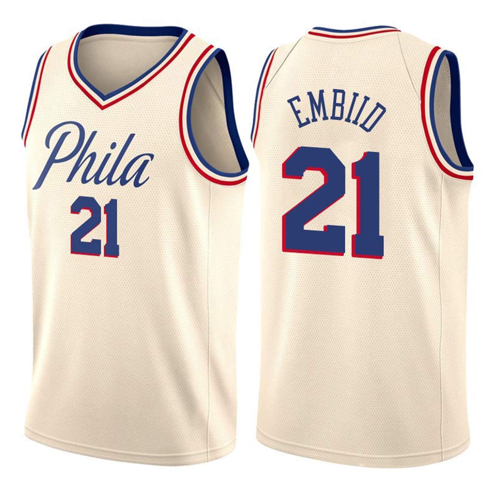 Ropa y accesorios Hombre Ropa de Baloncesto NBA 76ers 21# Embiid Jersey ...