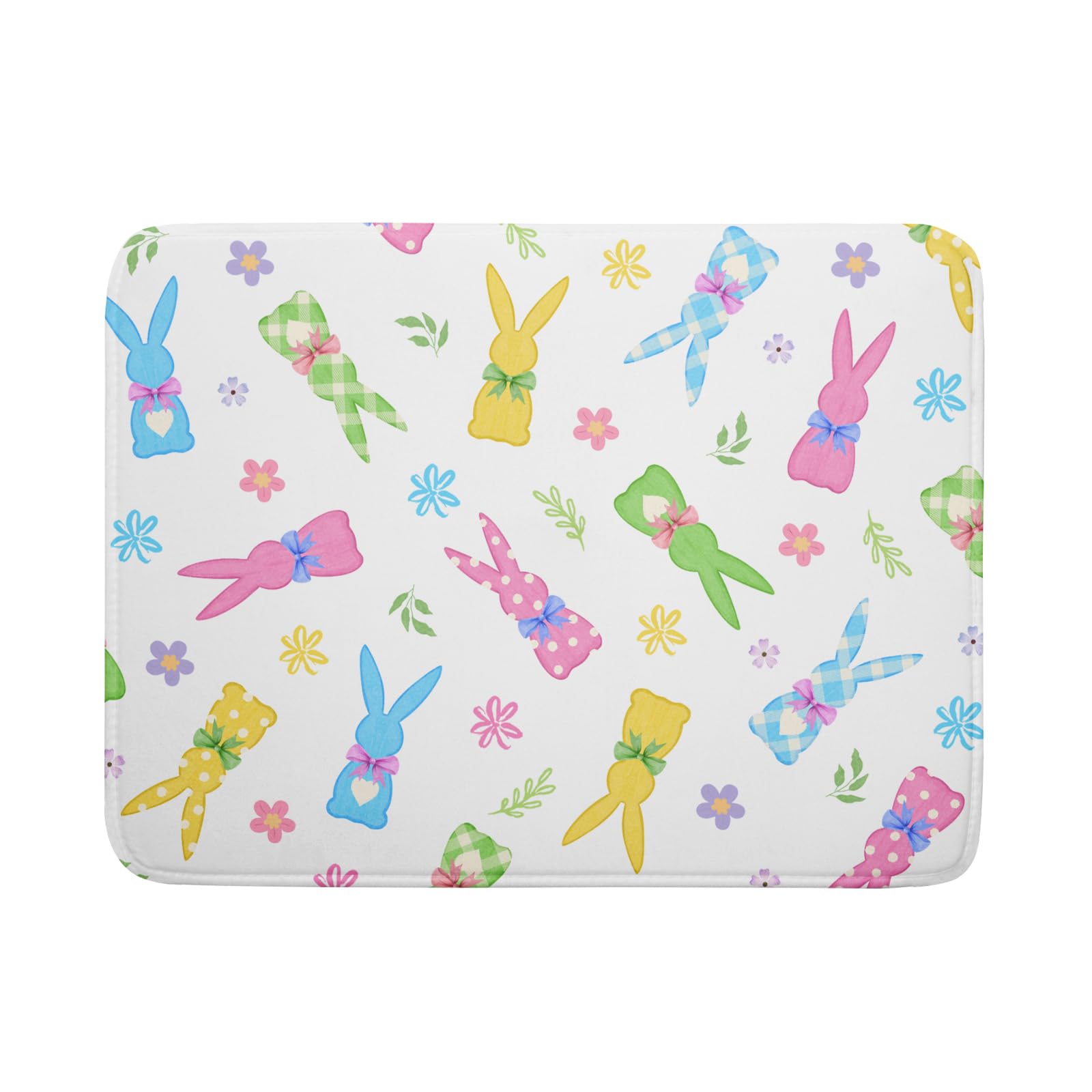 Photo 1 of Lvhompro Easter Dish Drying Mat for Kitchen Counter Cute Bunny Floral Holiday Microfiber Absorbent Dish Draining Reusable Washable Foldable Extra Large 18"x24"