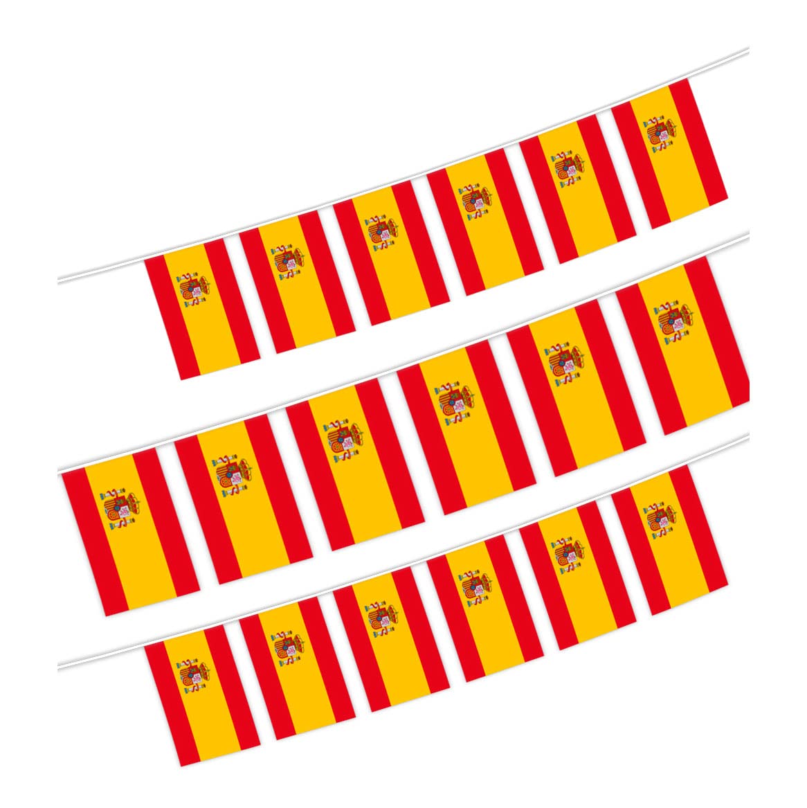 Pandiui23 Spain Flag Pack of 40, 11.4 m, Red, Waterproof, for Garden, Bar Decorations, World Cup 2022