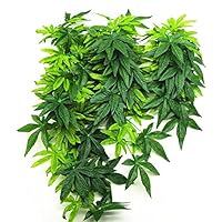 wsloftyGYd Aquarium Reptile Fish Tank Artificial Plastic Fake Hanging Leaves Plant Decor Reptile Breeding Box Aquarium Landscape Simulation Plant Hanging Yeipo Leaf Green 50cm