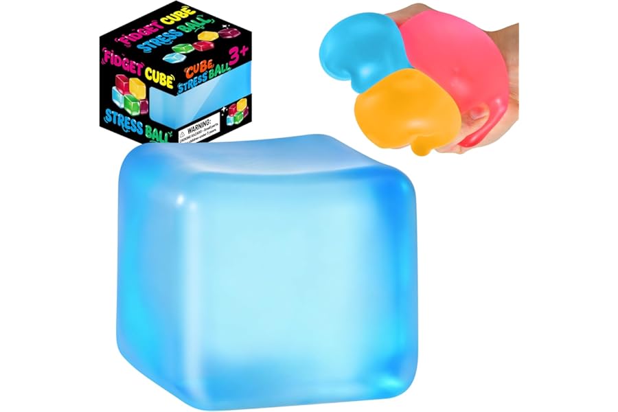 Squishy Cube for Kids & Adults, Ice Cube Squishy Slow Rising Squishy Fidget Toys, Squeeze Toys for Stress Relief, Classroom Prizes Party Favors Birthday Gifts(Blue)
