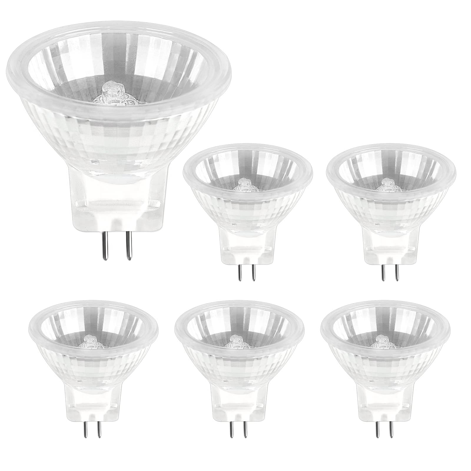 SCNNC MR11 12V 10W Halogen Bulb GU4 150LM Dimmbale Warm White 2700K, 35mm MR11 GU4 Halogen Spotlight Bulb for Recessed Exhibition Landscape Xmas Tree Lighting, Pack of 6