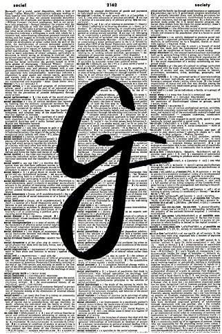 Alphabet ART PRINT - Letter G Art Print - Typography ART PRINT - Vintage Art Print - Illustration - Picture - Vintage Dictionary Art Print - Book Print - Personalized GIFT 1006D