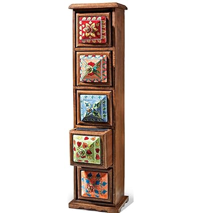 Fairtrade Mango Wood Five Drawer Cd Storage Chest Amazon Co Uk