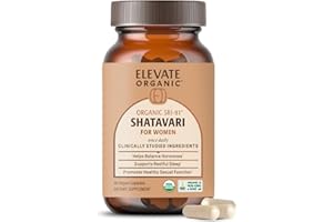 ELEVATE ORGANIC SRI-81™ Shatavari Vegan Capsules for Women, Asparagus racemosus Root Extract with Acti Veda™ (30 Servings)