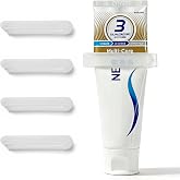 4-Pack Toothpaste Squeezer, Easy Manual Tube Dispenser for Kids &amp; Seniors | JM.JEEMI Multi-Purpose Clip for Lotion, Cream &amp; Paint, Squeeze Slider Tool for Seniors, Fits Tubes up to 2.6"