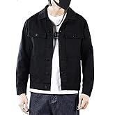SANGTREE Men's Trucker Jacket Lightweight Jacket Cotton Casual Outerwear