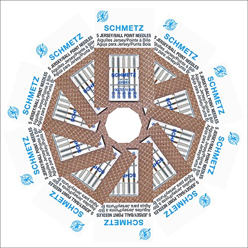 50 Schmetz Jersey Sewing Machine Needle Assorted Sizes Box of 10