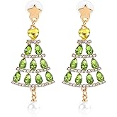 Christmas Tree Earrings for Women, Shiny Diamond Christmas Tree Dangle Earrings for Women Xmas Holiday Festival Jewelry Gift