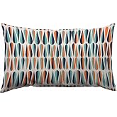 HOSNYE Drop Shapes Throw Pillow Cover Mid-Century Modern Style Drop Shapes in Tones Linen Fabric for Couch Bed Sofa Car Waist Cushion Cover 12 x 20 inch Pillow Case
