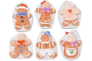 6pcs Gingerbread Man Silicone Mold Large for Baking，Chocolate Candy, Cake Decoration, Polymer Clay, Cupcake Decor, Sugar Craf