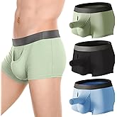 Cerahome Men's Underwear Separated Pouch Modal Boxer Briefs Elephant Nose Turnks Tagless Boxers