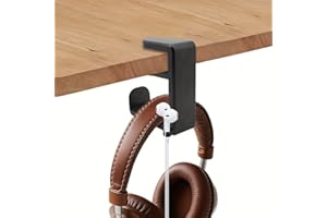 360° Rotating Headphone Stand - Desktop Earphone Hook with Swivel Design, Gaming Headset Holder for Controller & Utility Hook